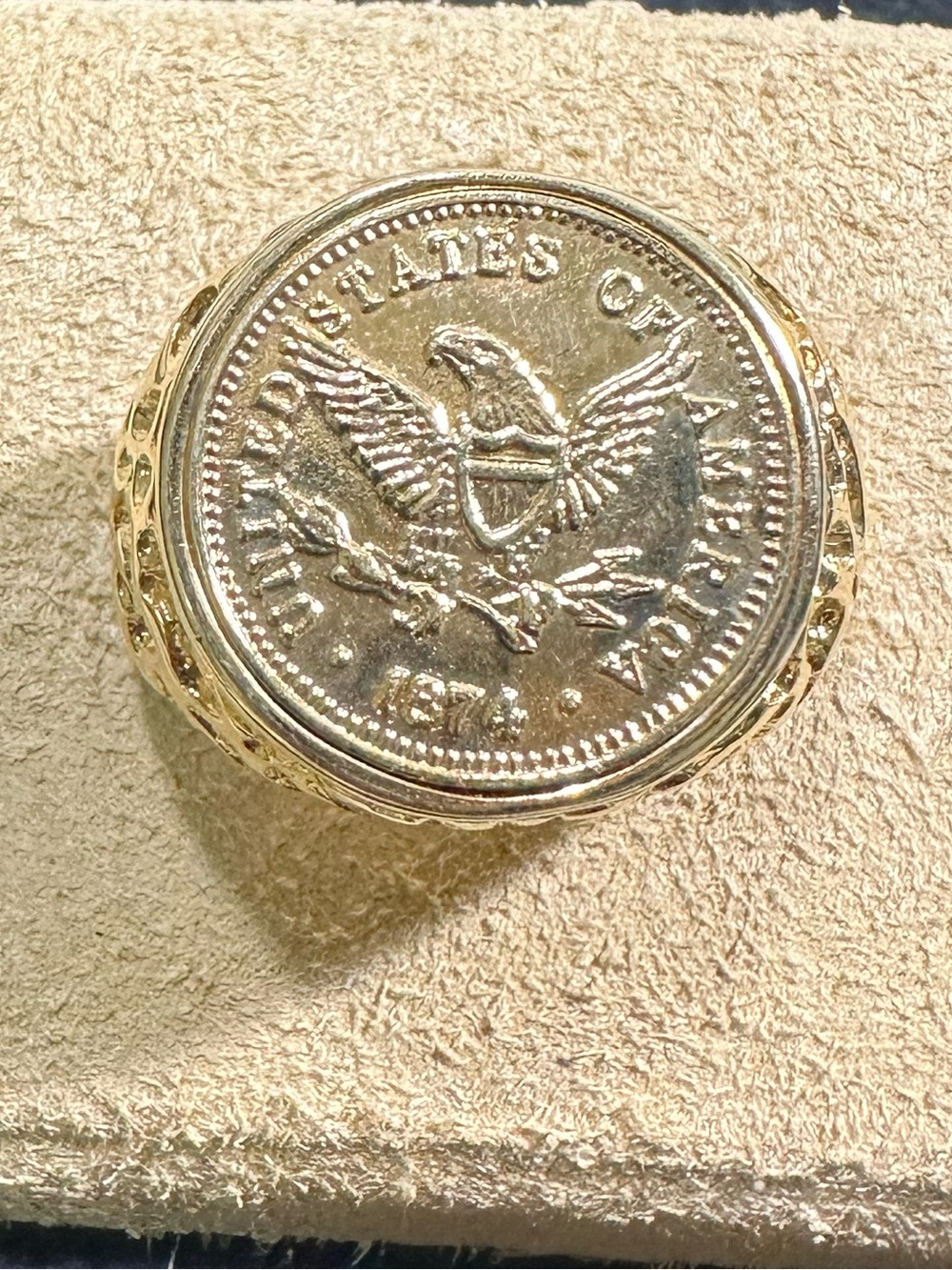 NOS/Vtg Gold Electro Plate American Eagle Ring